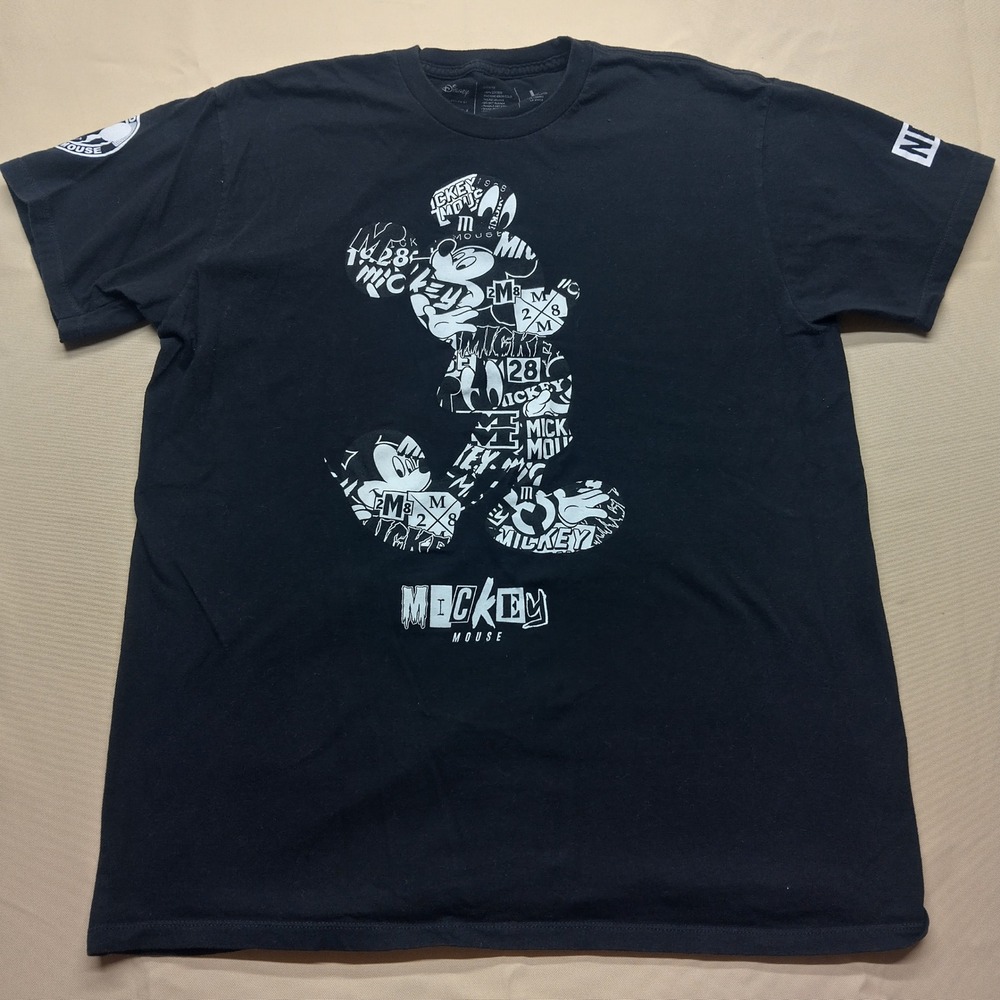 Disney Collection by Neff Mickey Mouse Graphic T-Shirt Mens Large Black Collage